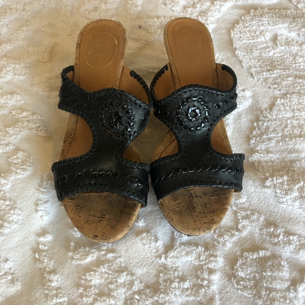 Jack Rodgers black and cork wedges